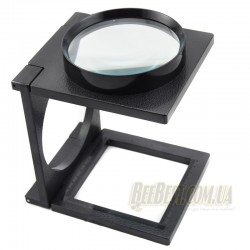 Лупа 2,5х кратная настольная BEE-Lens Compact с подставкой для переноса личинок в пчеловодстве